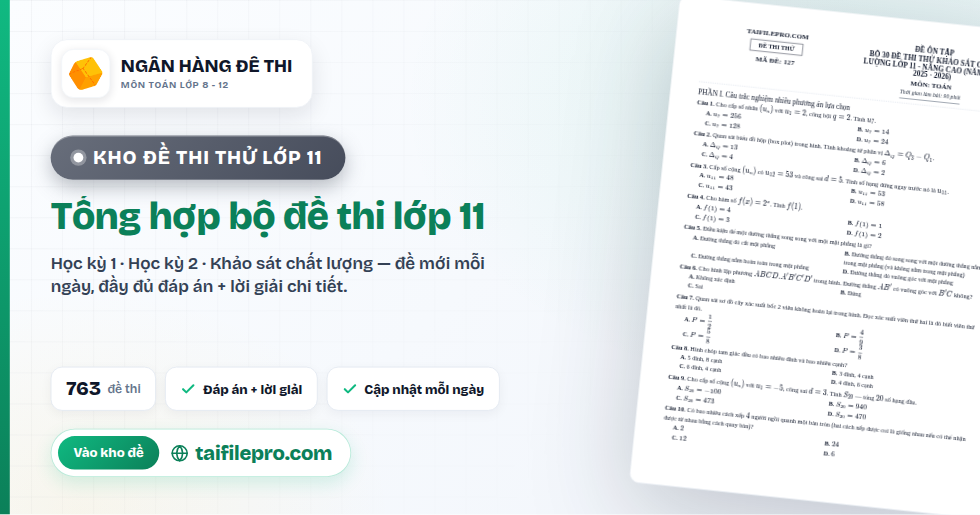 Tổng hợp bộ đề thi lớp 11