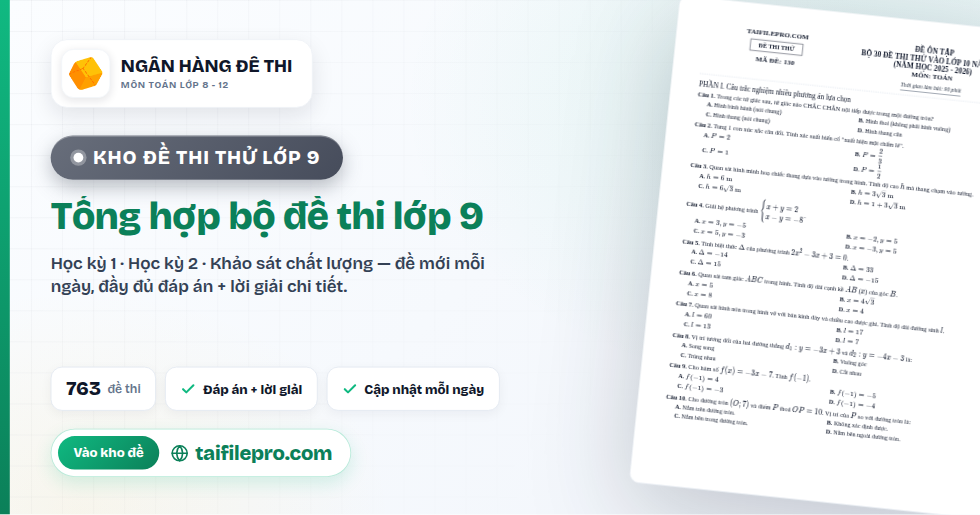 Tổng hợp bộ đề thi lớp 9